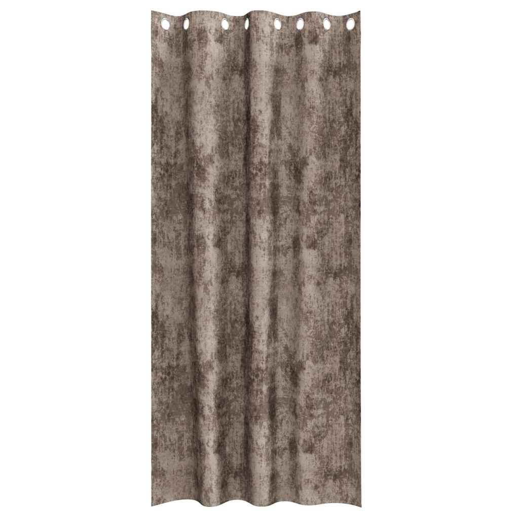 Cortine din catifea 2 pcs Cappuccino 225 x 140 cm Catifea