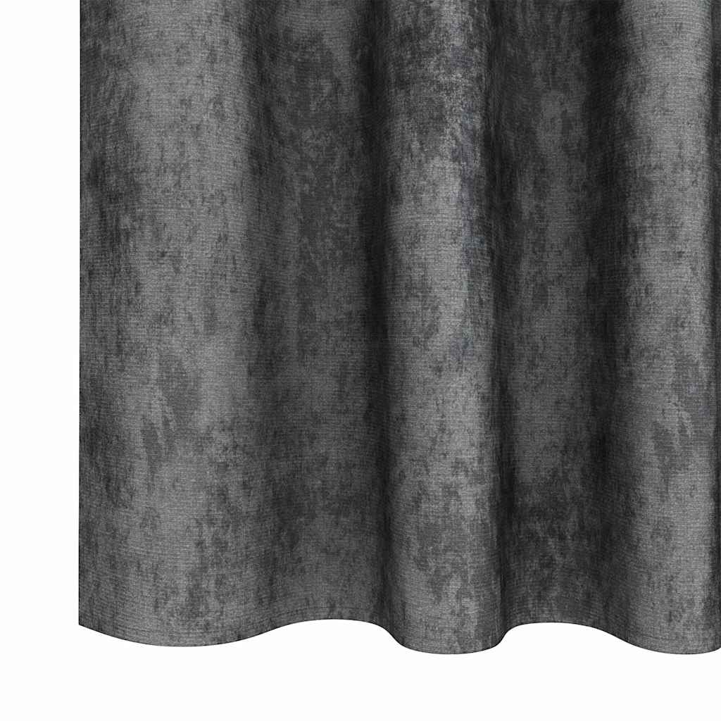 Cortine din catifea cu perdele 2 pcs Gri 225 x 140 cm Catifea