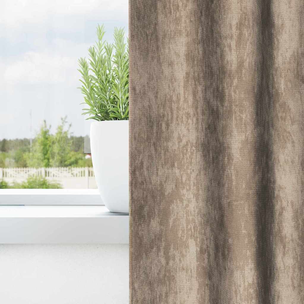 Cortine din catifea 2 pcs Șampanie 260 x 140 cm Catifea