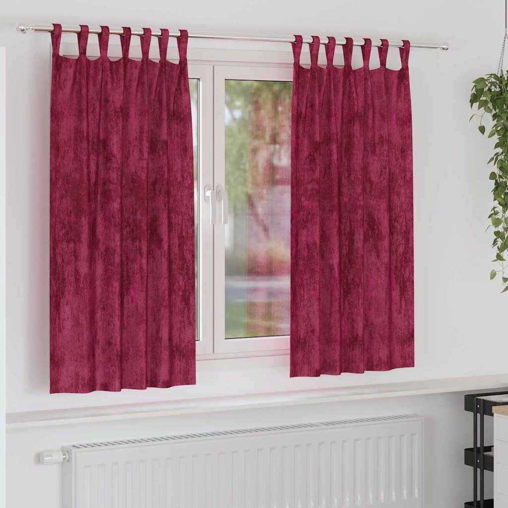 Cortine din catifea cu perdele 2 pcs bordo 175 x 140 cm Catifea
