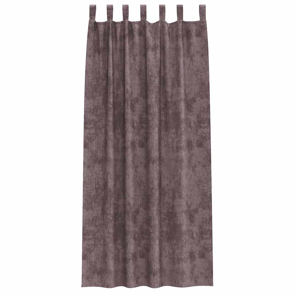 Cortine din catifea cu perdele 2 pcs Maro 260 x 140 cm Catifea