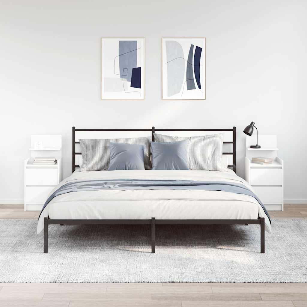 Noptiere cu 2 sertare 2 buc Alb 38x34x80 cm