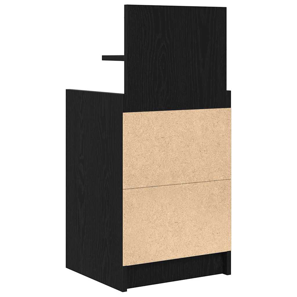 Noptiere cu 2 sertare 2 buc Negru 38x34x80 cm