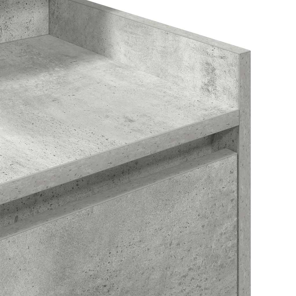 Noptiere cu 2 sertare 2 buc Beton Gri 38x34x80 cm