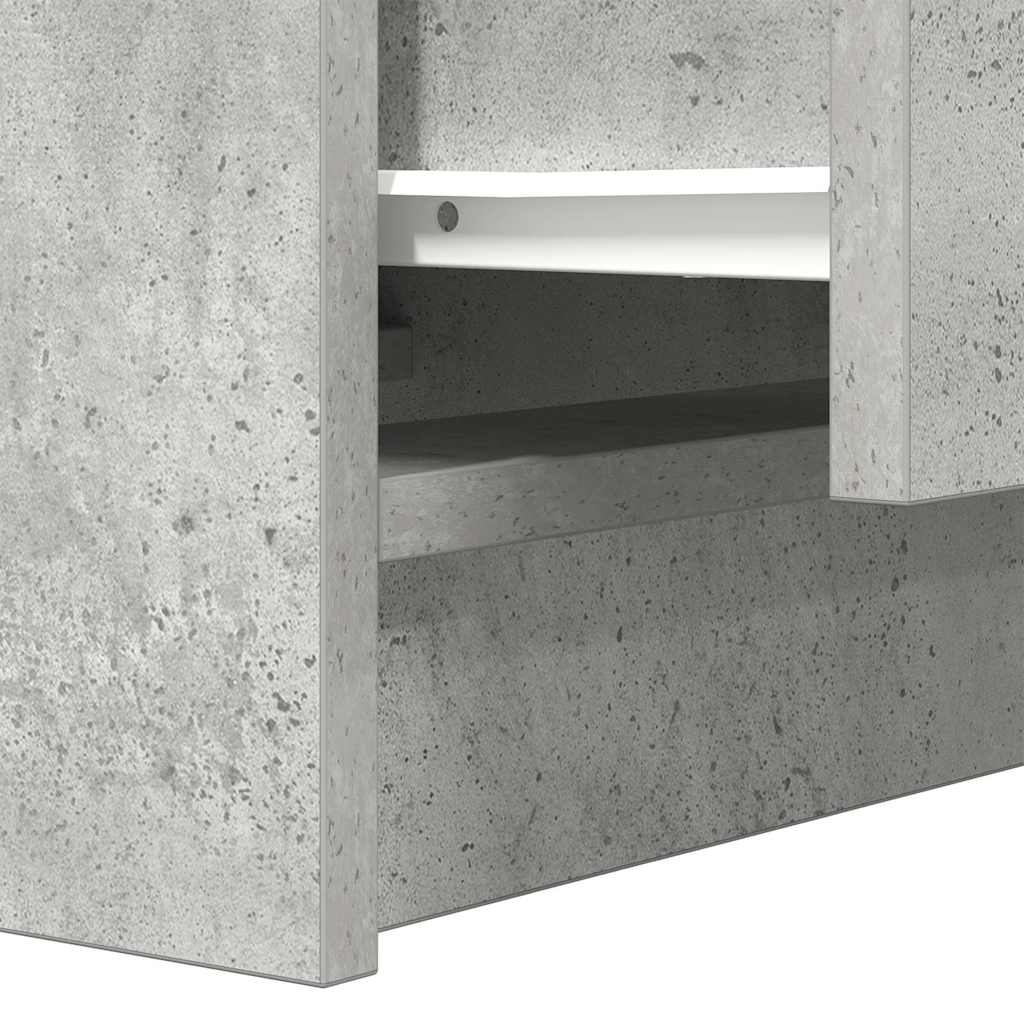 Noptiere cu 2 sertare 2 buc Beton Gri 38x34x80 cm