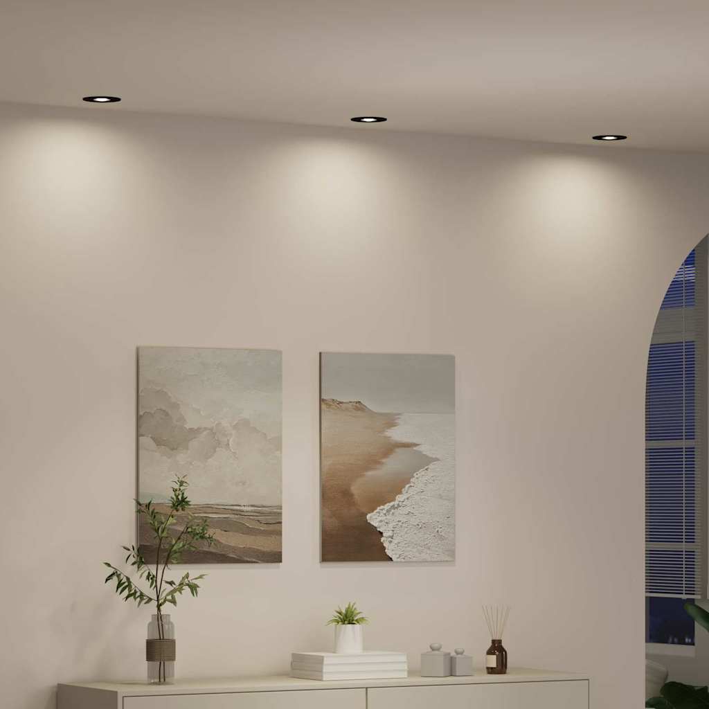 Spot 24 pcs Negru 9 x 9 x 2 cm Aluminiu