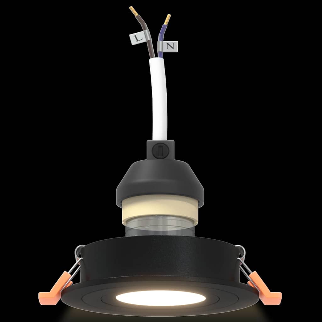 Spot 24 pcs Negru 9 x 9 x 2 cm Aluminiu