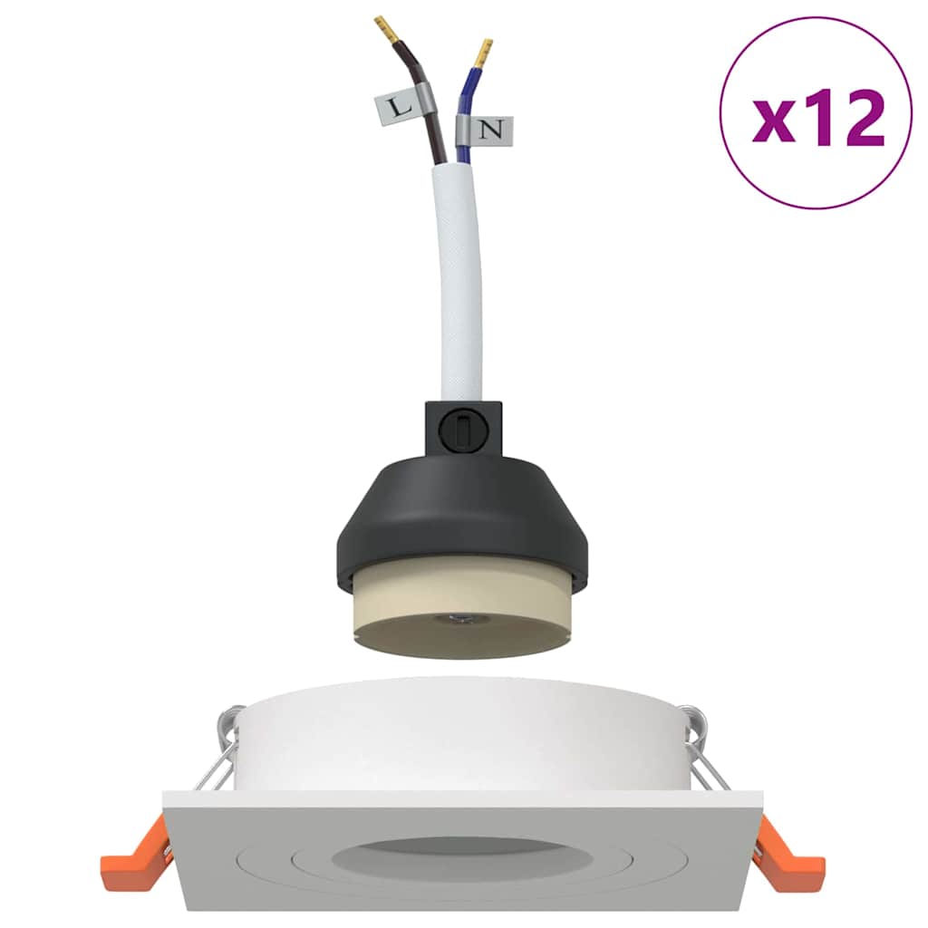 Spot 12 pcs Alb 9 x 9 x 2 cm Aluminiu