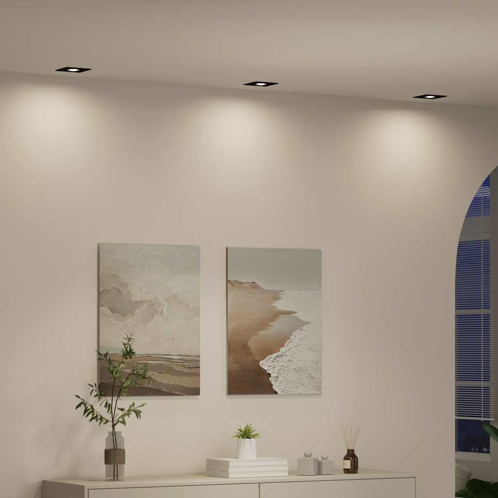 Spot 24 pcs Negru 9 x 9 x 2 cm Aluminiu