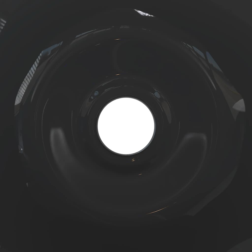 Lavoare 2 buc Negru lucios Ø42x14 cm Ceramic