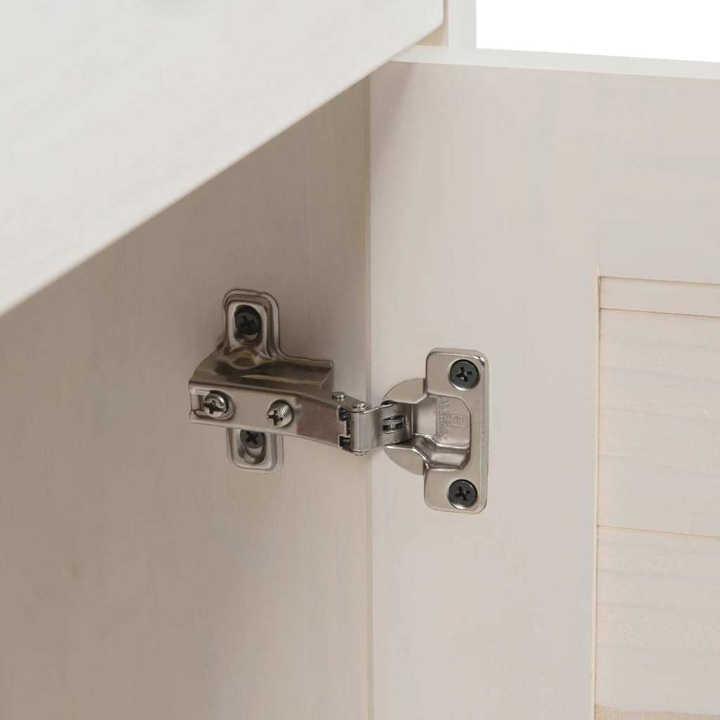 Set de mobilier pentru baie 4 pcs Alb Antic Lemn de pin masiv