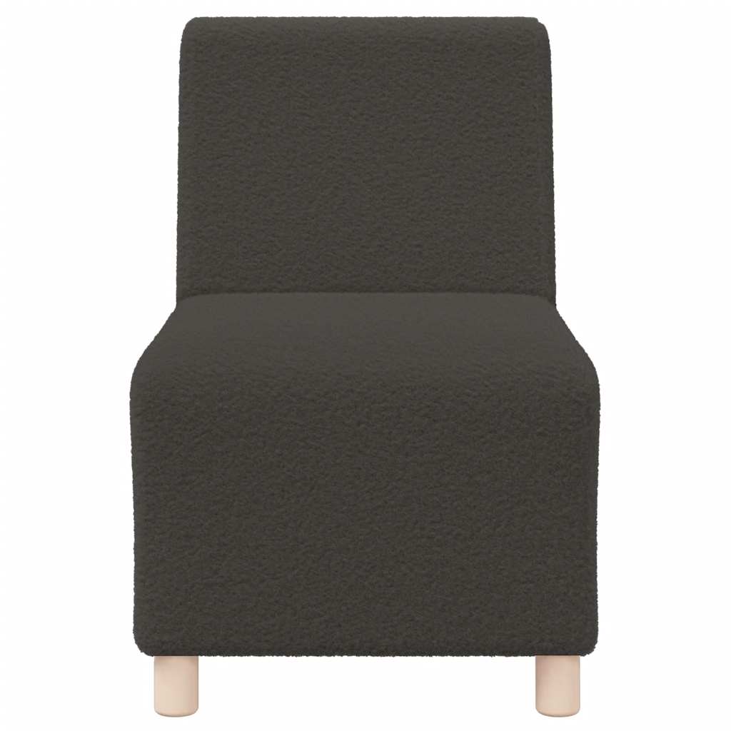 Canapea Scaun fără brațe gri închis 55 cm țesătură ondulată ca lână