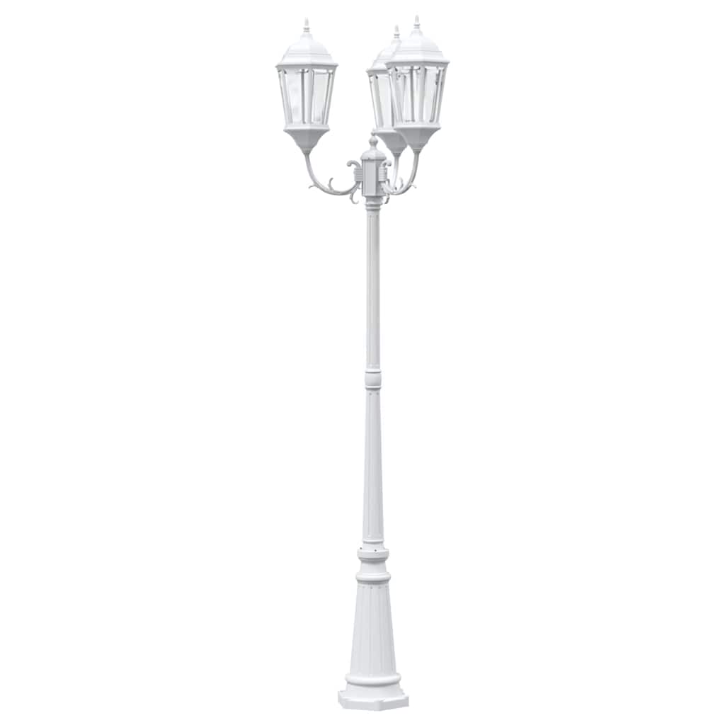 Lumina de grădină Alb 61 x 53 x 235 cm Aluminiu și sticlă