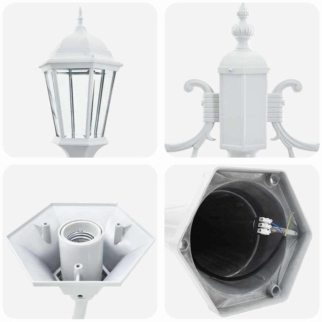 Lumina de grădină Alb 68 x 20 x 235 cm Aluminiu și sticlă