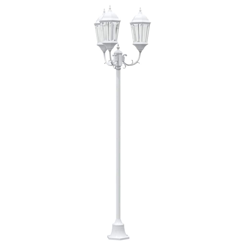 Lumina de grădină Alb 57 x 49 x 241 cm Aluminiu și sticlă