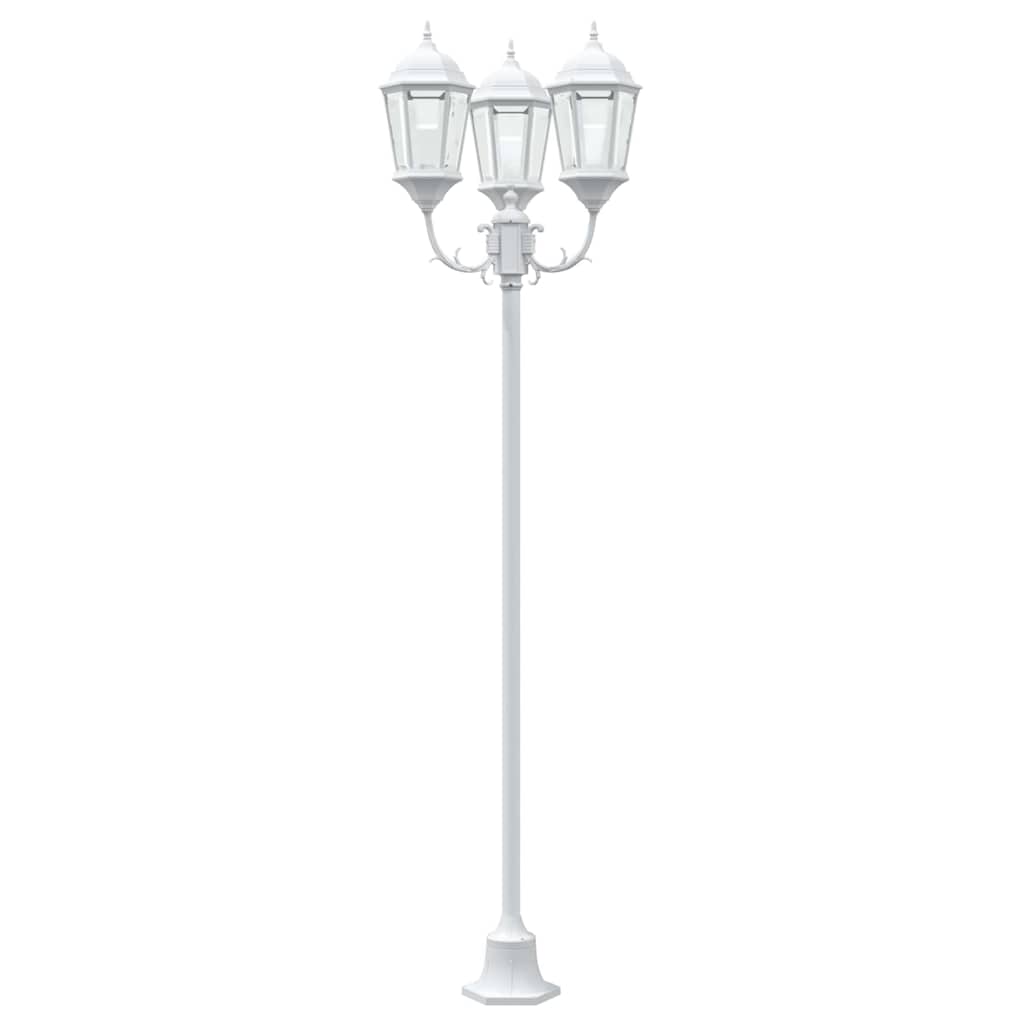 Lumina de grădină Alb 57 x 49 x 241 cm Aluminiu și sticlă