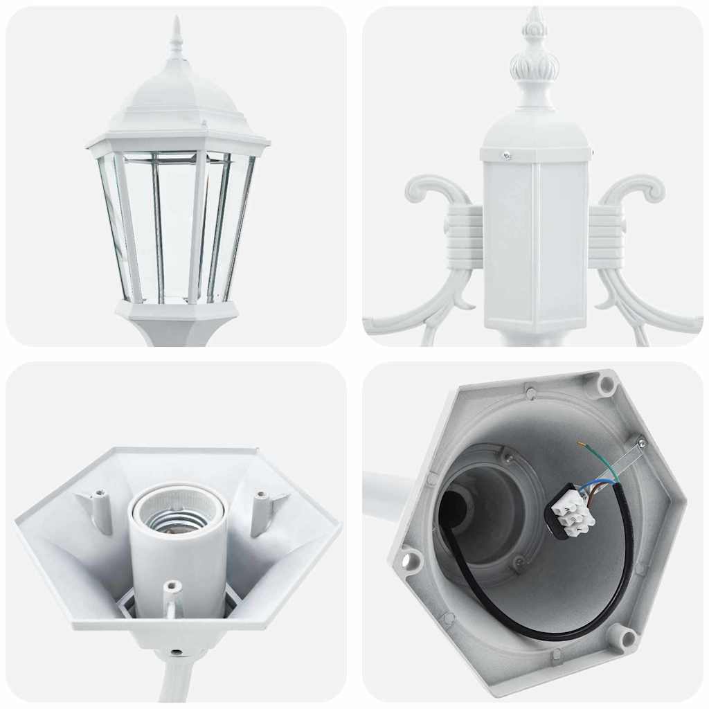 Lumina de grădină Alb 68 x 20 x 235 cm Aluminiu și sticlă