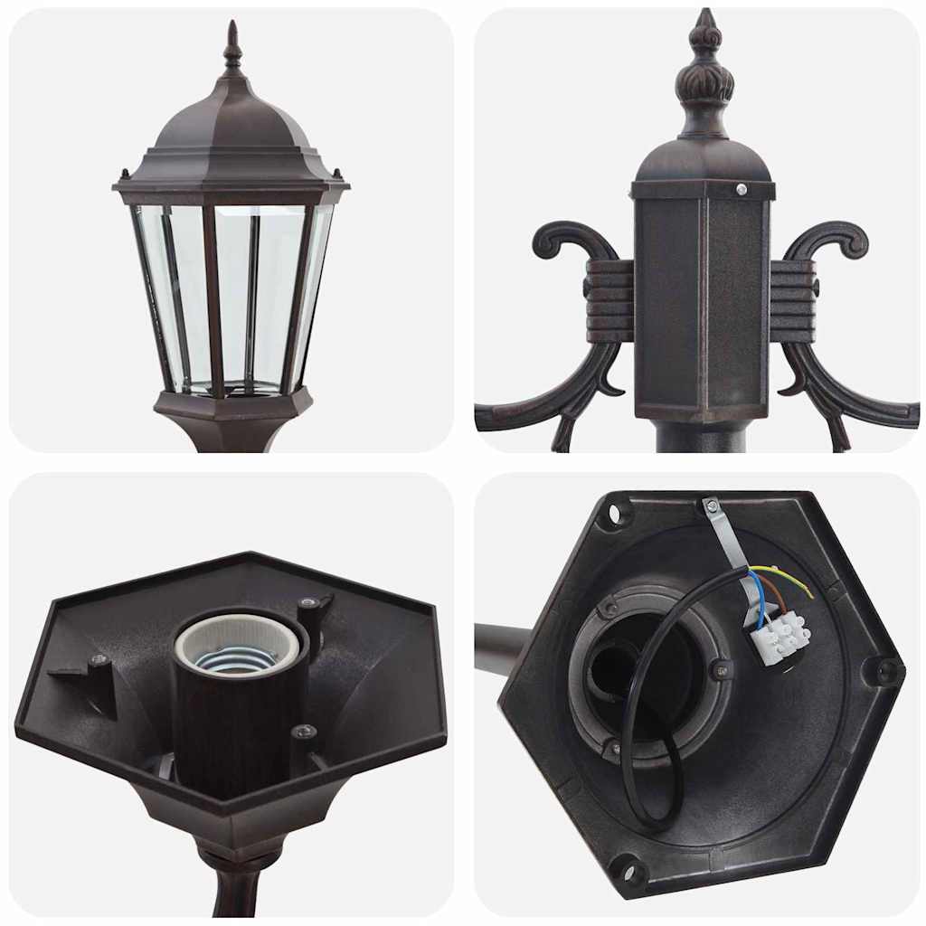 Lumina de grădină Bronz 68 x 20 x 235 cm Aluminiu și sticlă