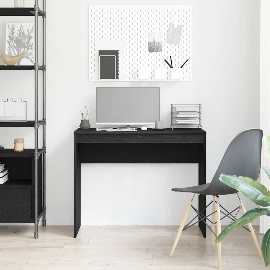 Birou stejar negru 90x40x72 cm lemn stratificat