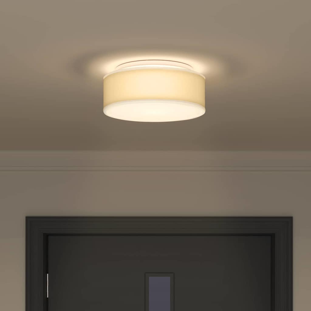 Lampă de tavă Alb 30 x 30 x 13,5 cm țesătură