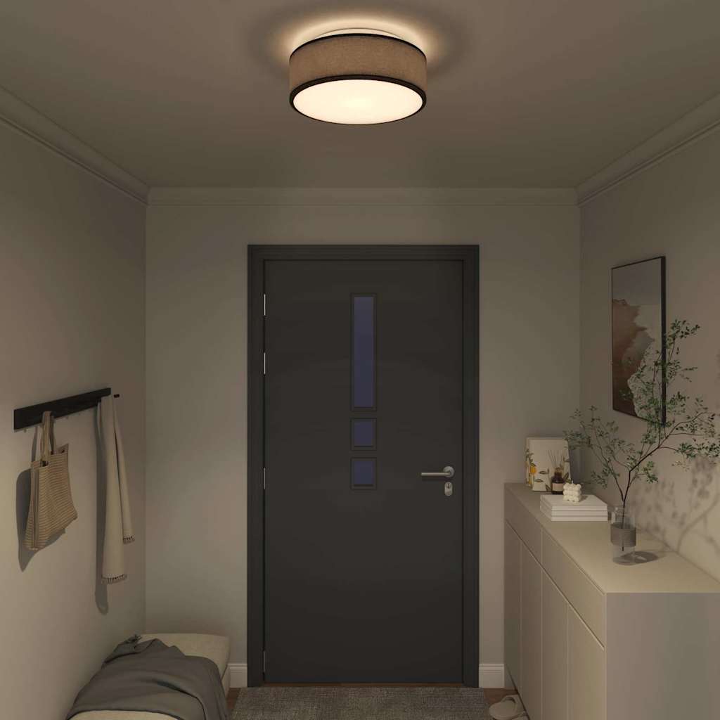 Lampă de tavă Negru 38 x 38 x 13,5 cm țesătură