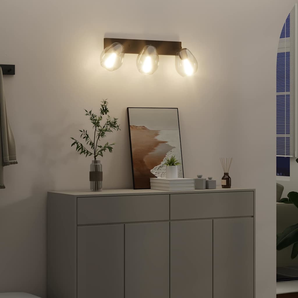 Spot de tavan Negru 54 x 13 x 26 cm Sticlă și Metal