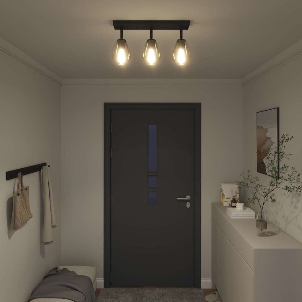 Spot de tavan Negru 54 x 13 x 26 cm Sticlă și Metal