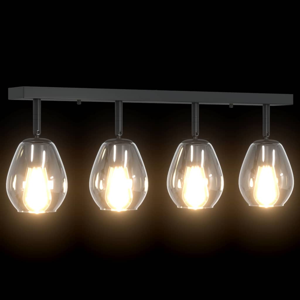 Spot de tavan Negru 73.5 x 13 x 26 cm Sticlă și Metal