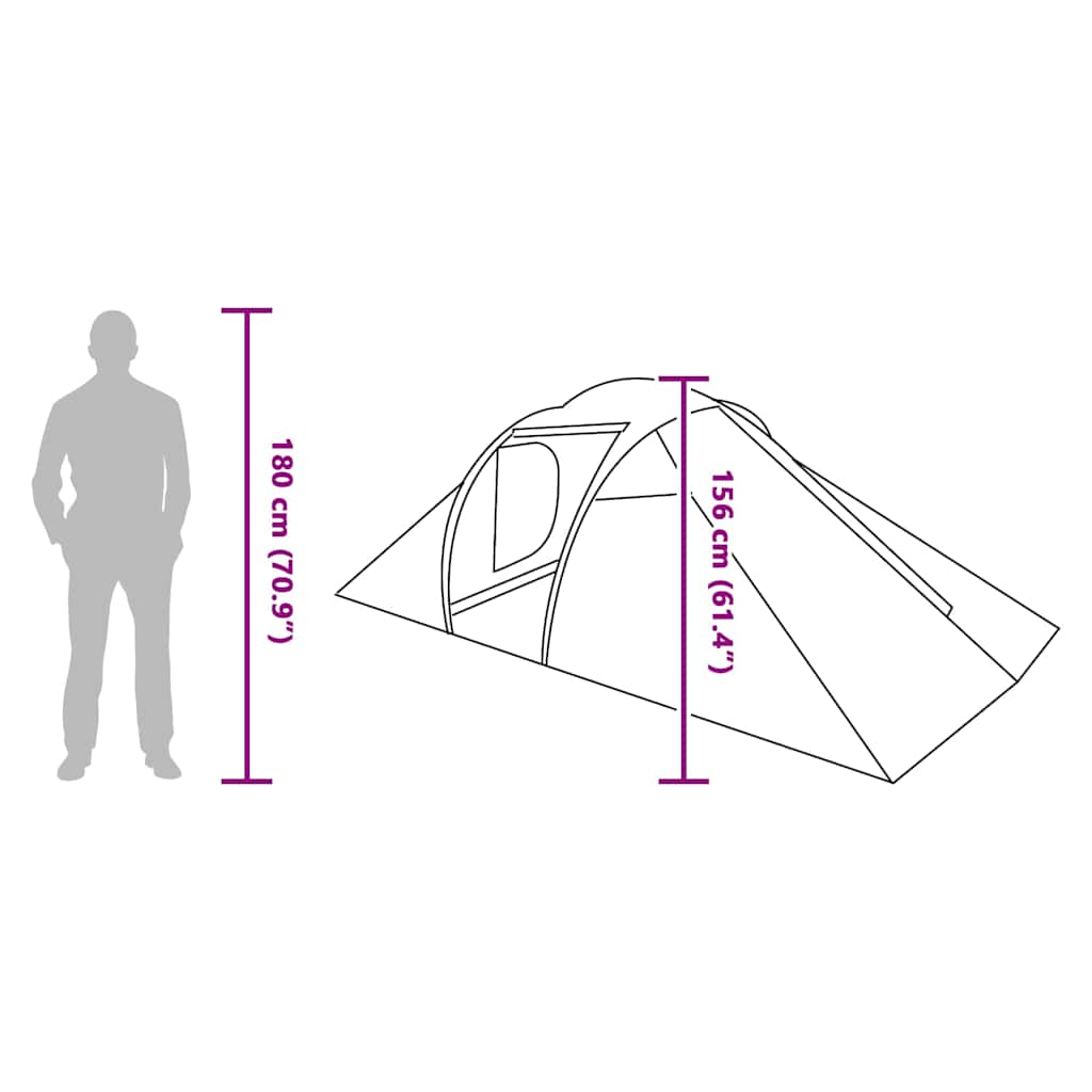 Cort tunel Gri și Portocalie 510 x 240 x 156 cm tafta