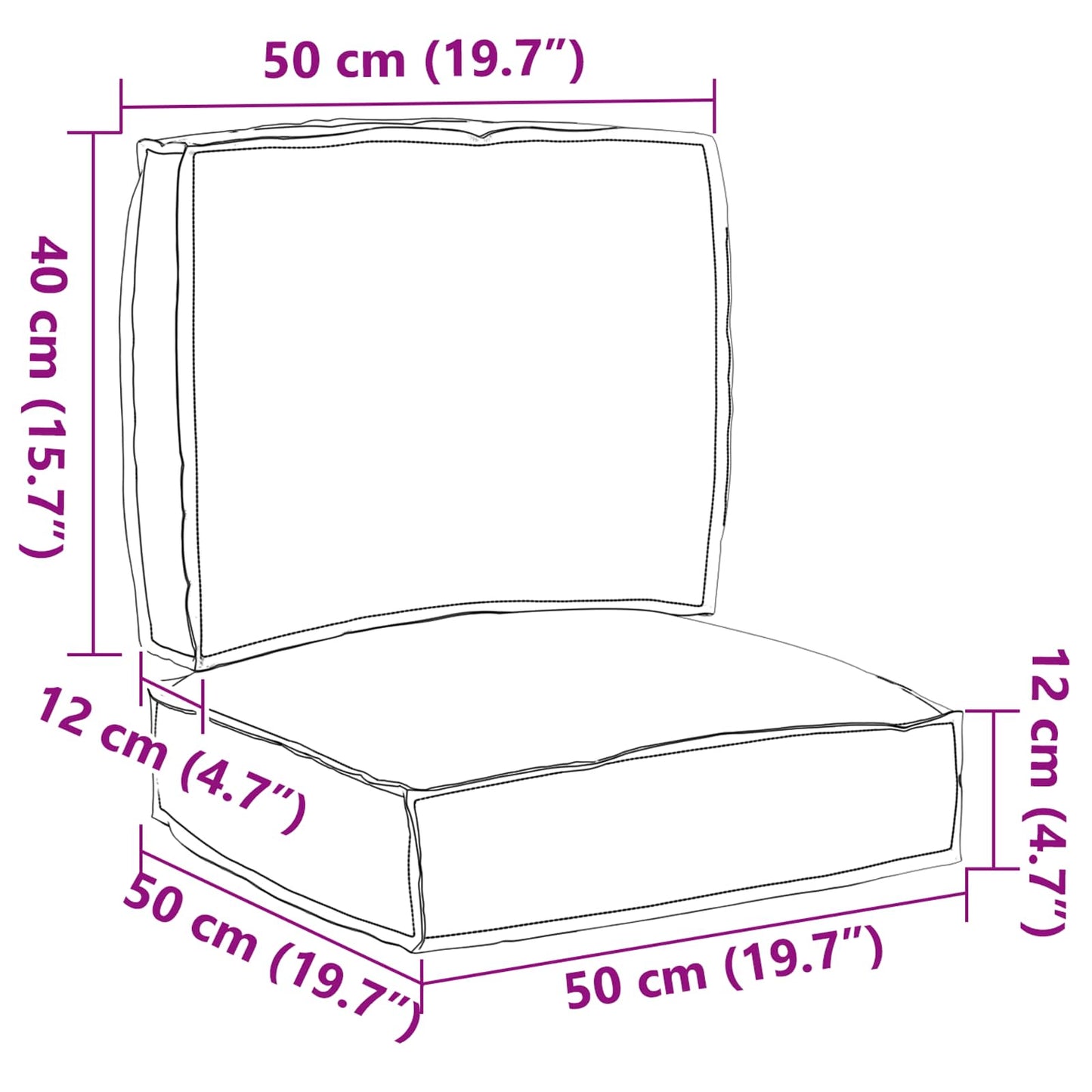 Set de perne pentru palet 2 pcs Albastru regal Material Oxford