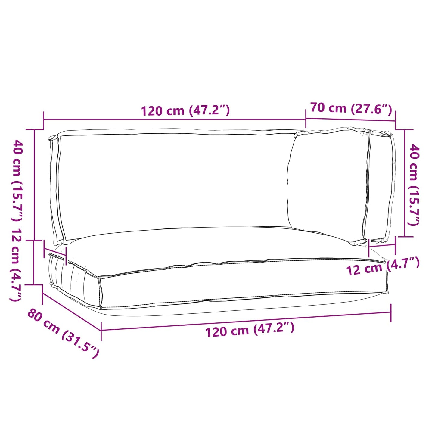 Set de perne pentru palet 3 pcs Gri Material Oxford