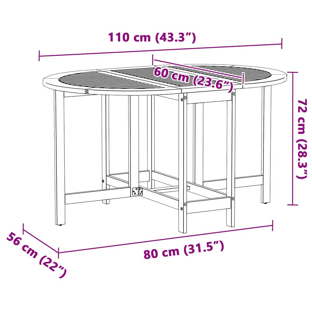Masă de Grădină 5 pcs Maro 110 x 60 x 72 cm