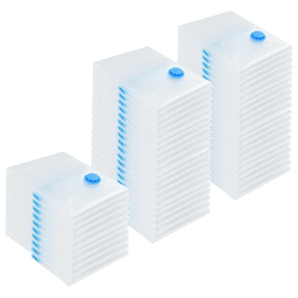 Pungi de stocare 50 pcs Transparent și Albastru 70 x 50 cm