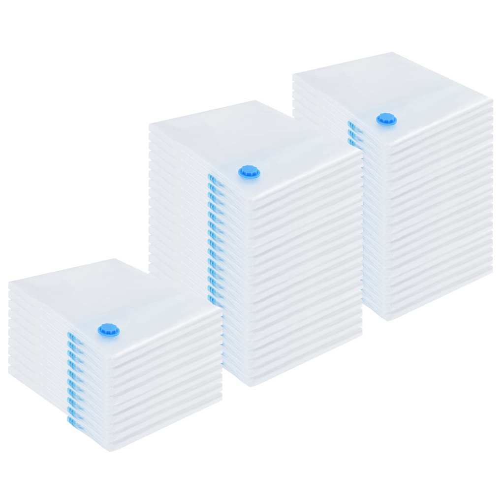 Pungi de stocare 50 pcs Transparent și Albastru 100 x 80 cm