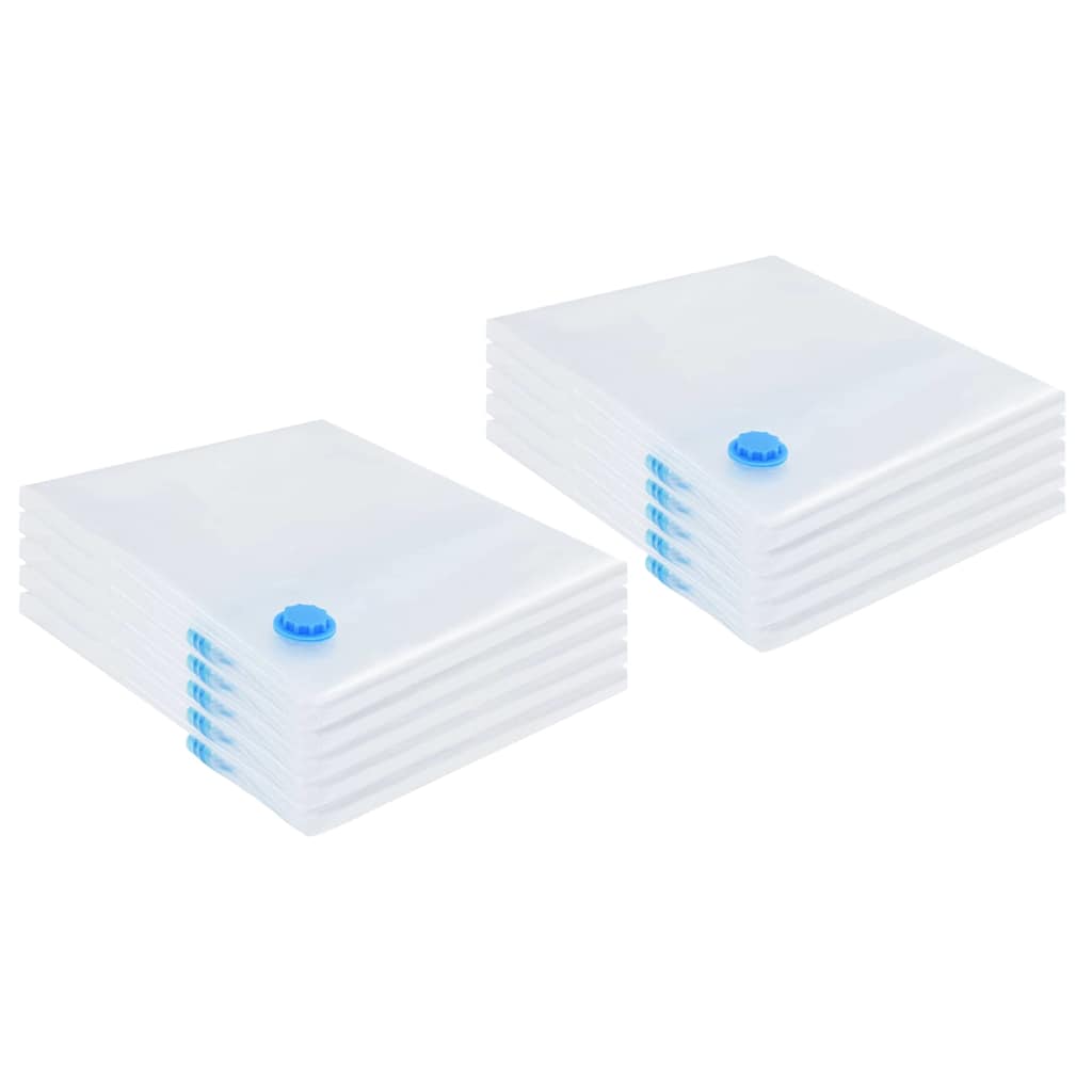 Pungi de stocare 10 pcs Transparent și Albastru 130 x 100 cm