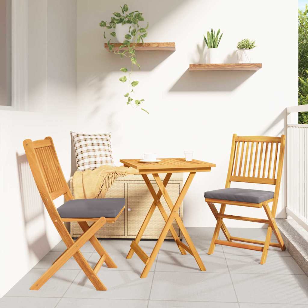 Set Bistro de Grădină 3 pcs Maro Lemn Solid de Acacia