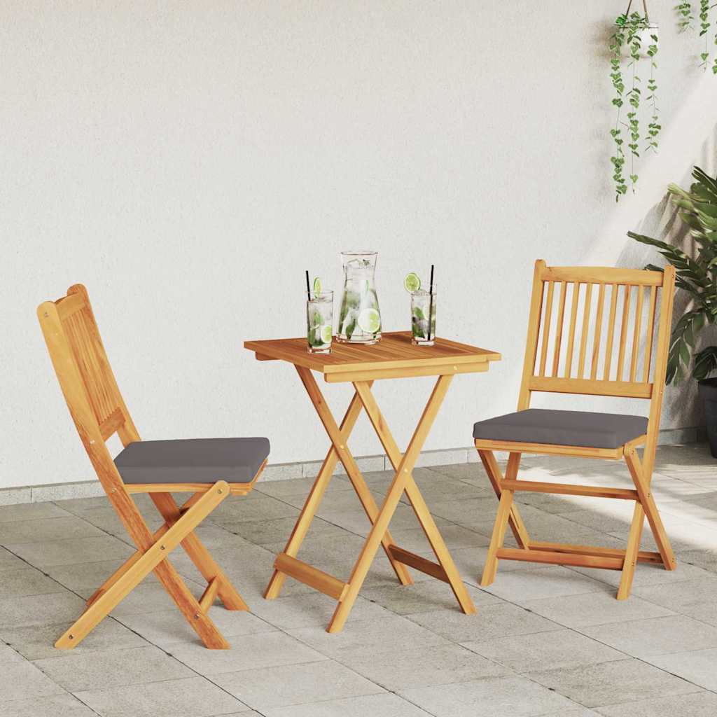 Set Bistro de Grădină 3 pcs Maro Lemn Solid de Acacia