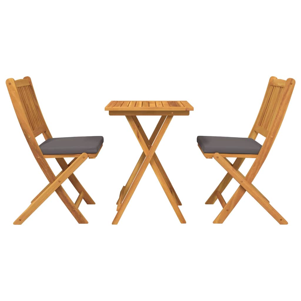 Set Bistro de Grădină 3 pcs Maro Lemn Solid de Acacia