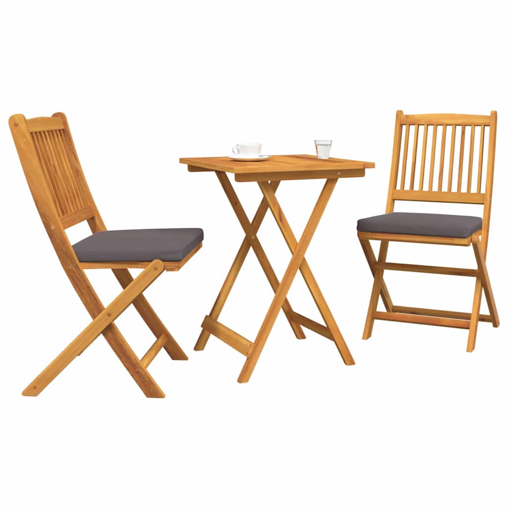 Set Bistro de Grădină 3 pcs Maro Lemn Solid de Acacia