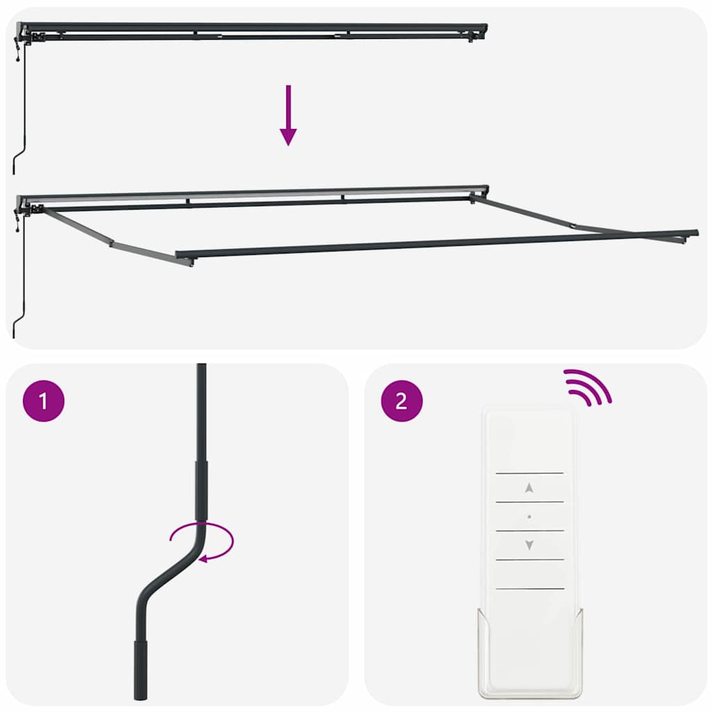 Cadru de copertină Ajustabil Antracit 4,5 × 3 m Oțel