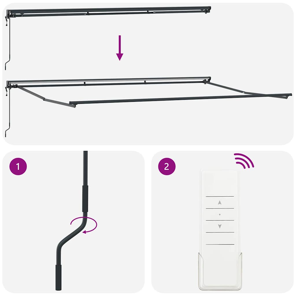 Cadru de copertină Ajustabil Antracit 5 x 3 m Oțel