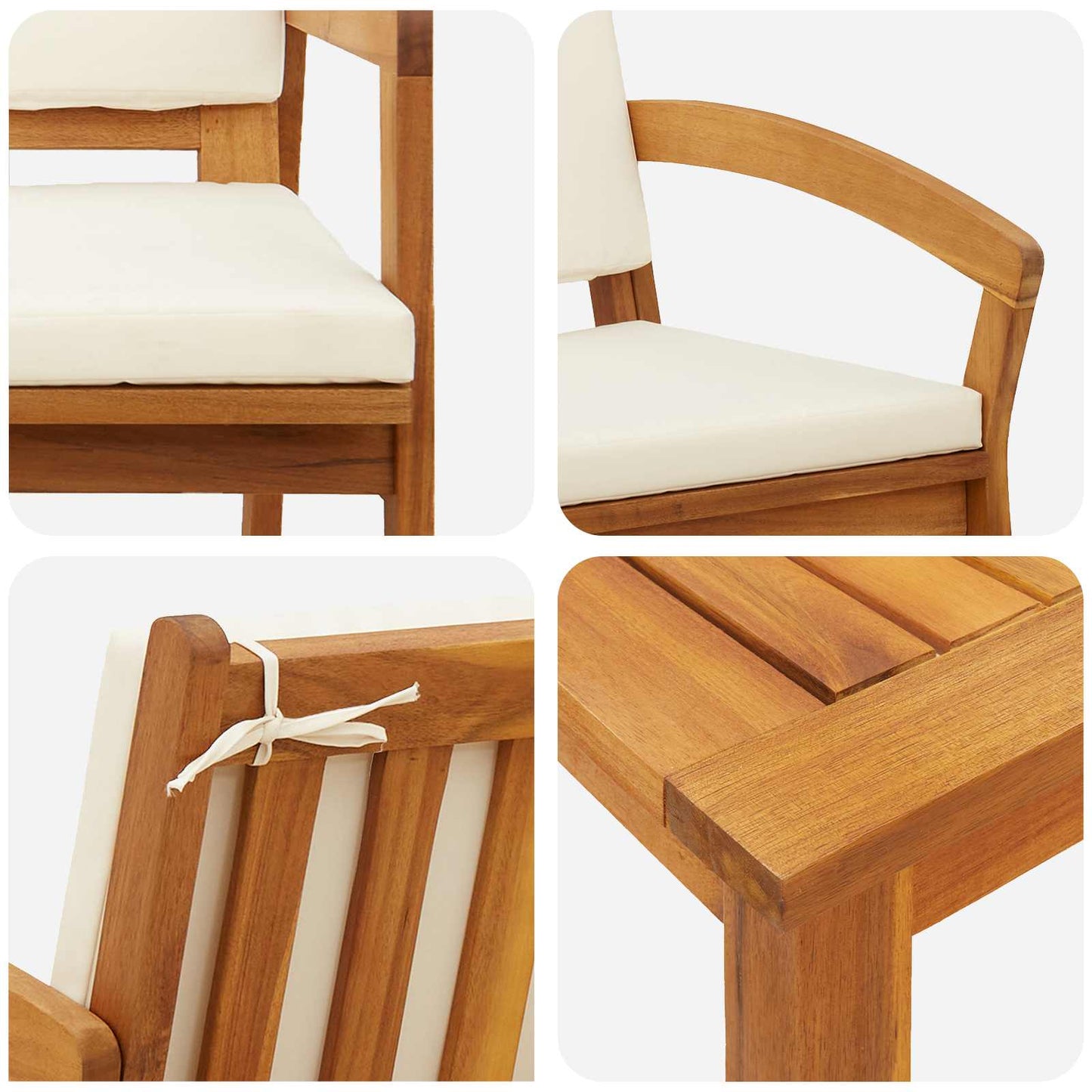 Set bistro cu pernă 3 pcs Maro Poliester