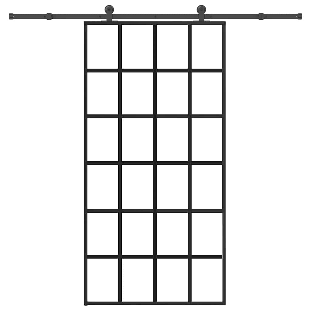 Ușă glisantă cu set feronerie 102x205 cm ESG sticlă și aluminiu