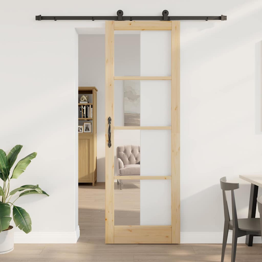 Ușă glisantă ORKDAL Natural și Negru 78 x 232 cm