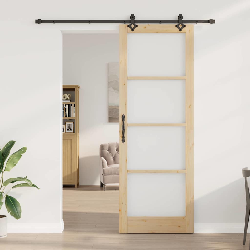Ușă glisantă ORKDAL Natural și Negru 83 x 232 cm