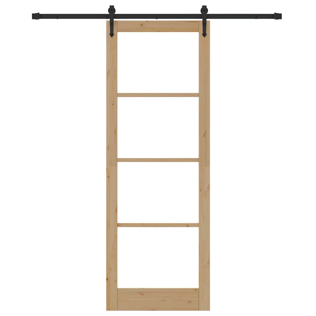 Ușă glisantă Natural și Negru 83 x 232 cm