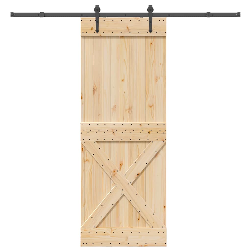 Ușă glisantă cu set de feronerie 85x210 cm, lemn masiv de pin