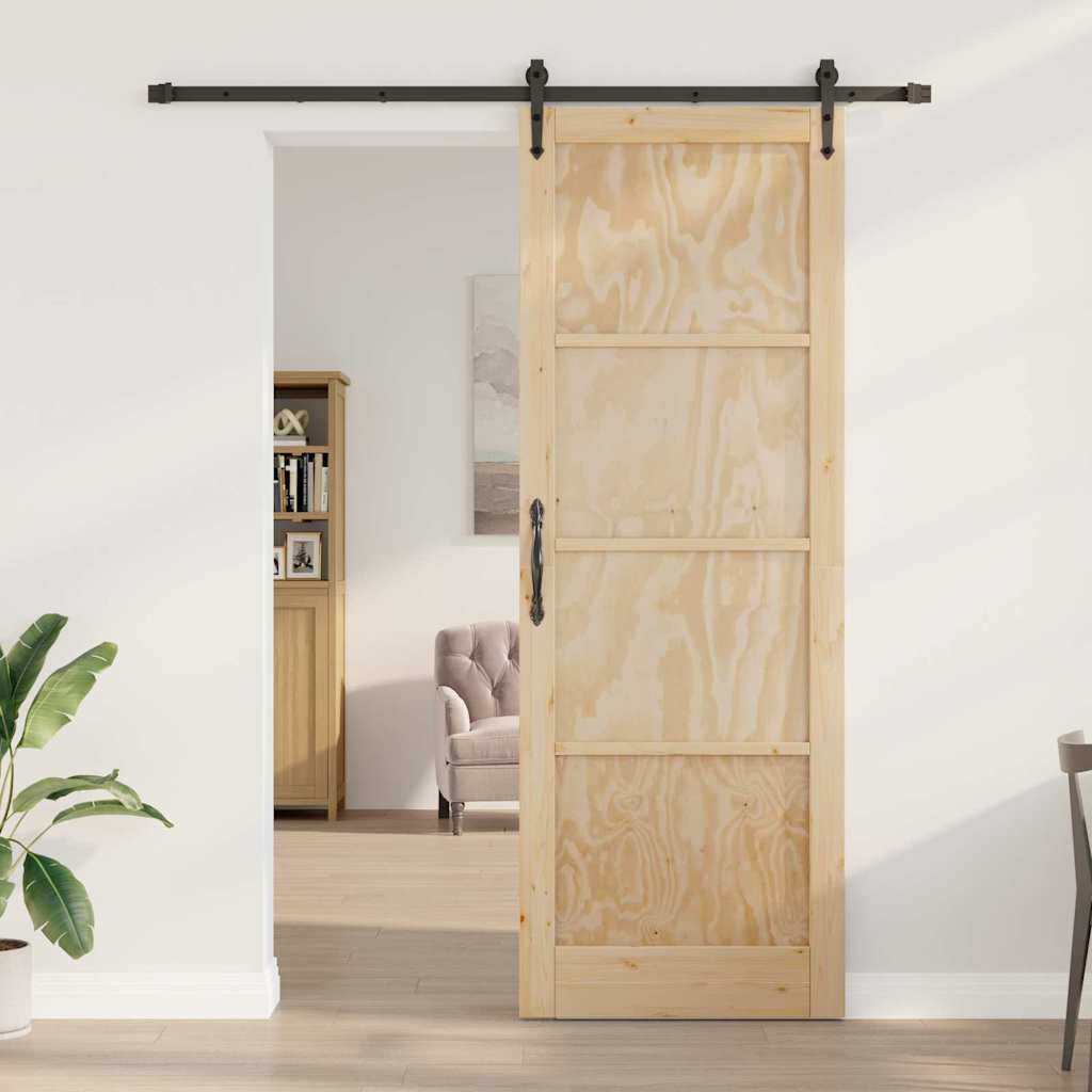 Ușă glisantă ORKDAL Natural și Negru 83 x 232 cm