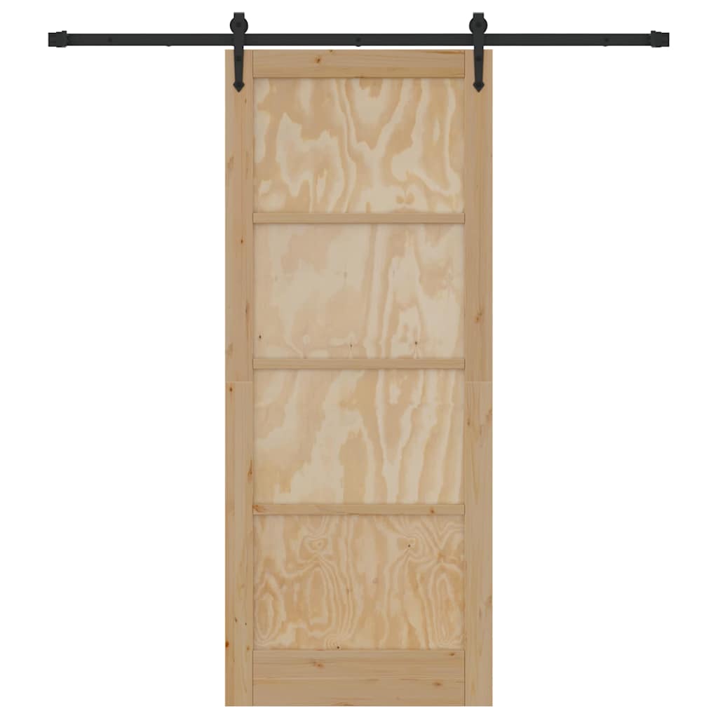 Ușă glisantă ORKDAL Natural și Negru 86 x 211 cm