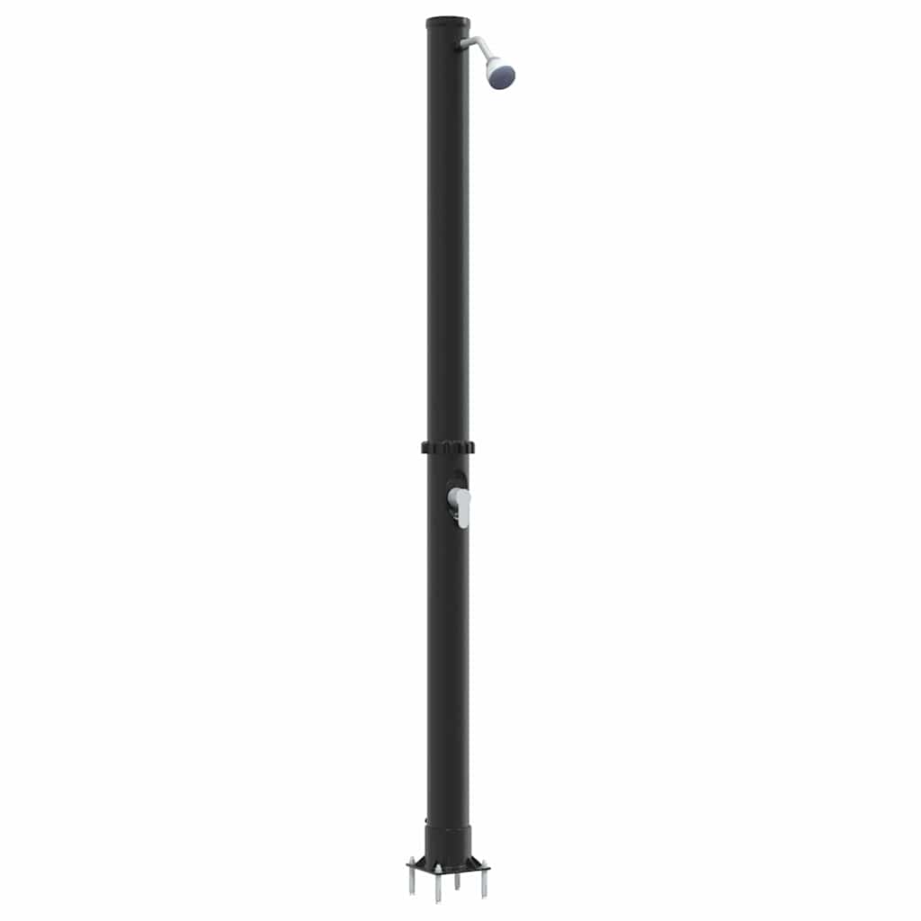 Duș Solar Extern Negru 217 cm PVC și Aluminiu